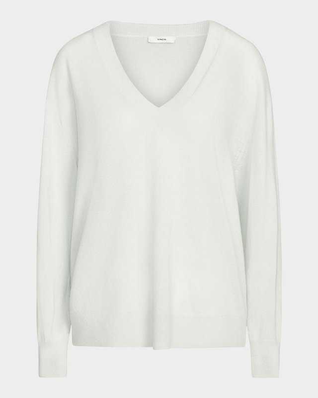 Silk-Cashmere Deep V Sweater